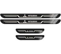 jyszq 4 Pcs Car Door Sill Protector Strips for Mitsubishi Outlander GM 2022 2023, Stainless Steel Kick Plates Scuff Guard Threshold Non Slip