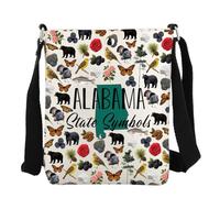 JYTAPP Alabama Souvenir State Symbols Crossbody Bag Wildlife Nature Lover State Souvenir Travel Merchandise Alabama Gift, Beige