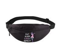 JYTAPP Ballet Dance Waist Bag for Dance Recital Gifts Eat Sleep Dance Dancer Waist Pack Ballerina Dance Stuff Ballet Gifts, black, S, Fashion