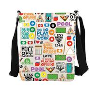JYTAPP Billiards Themed Crossbody Bag Billiards Lover Gift Pool Player Gift Pool Game Lover Crossbody Purse Bag, Beige, S