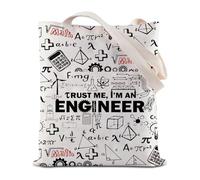 JYTAPP Funny Engineer Tote Bag Trust Me I'm An Engineer Tote Bag Tech Humor Engineering Shopping Bag Engineering Student Gift, Beige