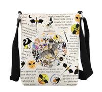 JYTAPP FWing Book Merch Crossbody Bag Book Lover Bookish Merch Flame Bag Gold Dragons, Beige, S