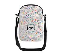 JYTAPP I AM Self Love Affirmation Crossbody Bag Women's Motivational Quote Positive Affirmations Bag Daily Reminder Gifts, Beige, S, Fashion