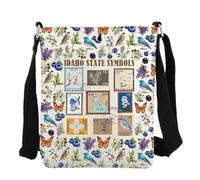 JYTAPP Idaho Travel Gift State Symbols Crossbody Bag Wildlife Nature Lover State Souvenir Gifts Idaho Travel Merchandise, Beige