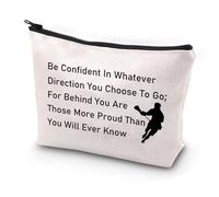 JYTAPP Lax Lacrosse Makeup Bag Small Cosmetic Pouch with Be Confident Inspirational Quote Gift for Players and Fans, Lacrosse, Casual