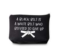 JYTAPP Martial Arts Makeup Bag A Black Belt Is A White Belt Who Refused To Give Up Taekwondo Gift Martial Artist Gifts, Martial Arts, Casual