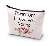 JYTAPP Nonna Makeup Bag Gifts for Nonna Birthday Zippered Cosmetic Bag Remember I Love You Nonna Gift for Best Nonna Ever, Beige