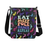 JYTAPP Pole Dance Crossbody Bag Eat Sleep Pole Dance Repeat Pole Dance Lover Gift Pole Dancer Gift Pole Dancing Lover Gift, Black, S