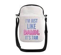 JYTAPP Singer Lyrics Crossbody Bag I Was Like Damn Its 7 Am Singer Fans Gift Concert Support Bag Music Album Lover Gift, Beige, S, Fashion