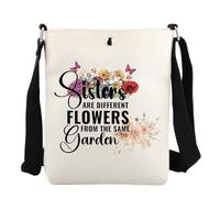 JYTAPP Sisters Bag Sister Gift For Sister Sisters are Different Flowers from Same Garden Crossbody Bag Friendship Gift, Beige, S