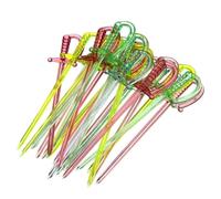 JYTDBCS 100 Pack Retro Cocktail Sword Picks Sticks Plastic Pirate Swords Party Cocktail Swords Plastic Plastic Cocktail Stick Sword Cocktail stickscocktail Picks