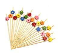 JYTDBCS 100PCS Cocktail Sticks, Multicolor Toothpicks Bamboo Burger Sticks Cocktail Skewers Cocktail Accessories for Drinks Sandwiches Desserts Party Fruit Food Decorations
