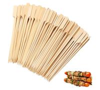 JYTDBCS 200 Pcs Bamboo Skewers, BBQ Kebab Sticks, Wooden Paddle Pick Bamboo Skewers,Flat Burger Paddle Sticks Wooden, Mini Wooden Stirrers Stick, Charcuterie Accessories Burger Sticks