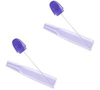 JYTDBCS 2Pcs Stainless Steel Cake Testers, Reusable Baking Probe Pins with Plastic Covers, 12cm Cake Testing Skewers for Bread Muffins, Essential Kitchen Baking Tool