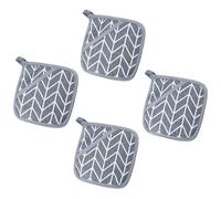 JYTDBCS 4 Pcs Thickened Cotton Pot Holders with Pocket, Grey Heat Resistant Oven Square