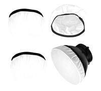 JYTDBCS 4pcs 18cm/7 inch Soft White Fabric Diffuser with Adjustable Size for Flash Light, Nylon, White