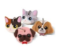 JYTDBCS 4Pcs Colourful Funky Dog and Cat Key Caps Key Identifier Caps Key Rubber Covers,