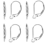JYTDBCS 8pcs Leverback French Earring Hooks 10x15.5mm Hypoallergenic Interchangeable Dangle Ear Wire Findings for Jewelry Making