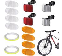 JYTDBCS Bicycle Reflector, 14 PCS Bike Reflectors Front and Back, Bicycle Wheel Spoke Reflectors Bracket with 8 m Reflector Band for Motorcycle Mountain Bike MTB Bicycle Children White Red Yellow
