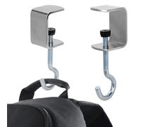 JYTDBCS Desk Mount Bag Holder Hook,Desk Bag Hook, Metal Desk Hanger Adjustable Under Table Purse Hook Clamp Portable Headphones Holder Clip Organizer for Women Girls Handbag, Reduce Desk Clutter
