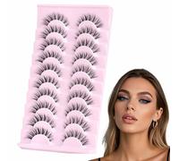 JYTDBCS Natural Wispy Lashes Cat Eye Lashes that Look Like Extension Eyelashes Clear Band False Lashes Natural Look Fake Eyelashes 10 Pairs Pack