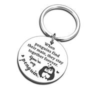 JYTDBCS Penguin Keychain - White Heart Shape - Romantic Gift for Women in Relationships
