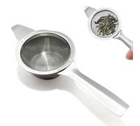 JYTDBCS Stainless Steel Tea Strainer and Bowl, Ultra Fine Mesh Tea, Traditional Shape, Stainless Steel Arm, Includes: [1 Single Arm Tea Strainer, 1 Bowl], Safe, Durable