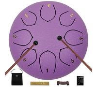 JYTMUS Steel Tongue Drum 8 Notes 6 Inches, C Major Percussion Instruments, Steel Drum Kit with Music Book, Carry Bag, Drum Mallets, Mallet Holder and Stickers, Tongue Drum for Yoga, Meditation