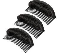 JYTOP 3 Pieces Hair Bun Invisible False Hair Clip, Hair Base Bump Fluffy Hair Pad Styling Insert Tool Volume Fluffy Princess Styling Increased Hair Pad for Women Girls (Black) (black)