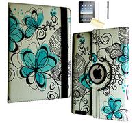 JYtrend Case for iPad 9.7 2018/2017, Rotating Stand Smart Magnetic Auto Wake Up/Sleep Cover for iPad 6th/ 5th Generation A1893 A1954 A1822 A1823 MP252LL/A MR7G2LL/A MR702LL/A MP292LL (Lily Flower)