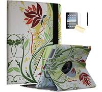 JYtrend Case for iPad 9.7 2018/2017, Rotating Stand Smart Magnetic Auto Wake Up/Sleep Cover for iPad 6th/ 5th Generation A1893 A1954 A1822 A1823 MR702LL/A MR7D2LL/A MRM52LL/A (Orange Flower)