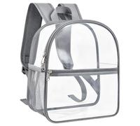 JytxhgzrVZ Clear Backpack Waterproof, PVC Transparent Bag, See Through Bag for Stadium Events, with Adjustable Straps for Men Women College Football Game Concerts Gym Picnic School Work Travel (Grey)