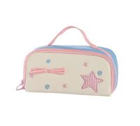 JytxhgzrVZ Versatile Pencil Case, Handheld Multi Layer Pencil Cases, Large Capacity Stationery Bag, Cute Star Pattern Pen Pouch Organizer for School Office Stationery Supplies
