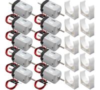 JYUDAUFU 10 Pcs 130 Dual Shaft Micro Motor DC 3V 11000 RPM Strong Magnetic Double Round Shaft Black Tail Shell Motor with Bracket, for RC Toy Car Boat/Robot/Mini Fan/DIY/Test/for Arduino