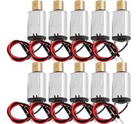JYUDAUFU 10 Pcs M20 Micro Motor DC 1.5V 3V 6V 1000 RPM Mini Vibration Electric Brass Eccentric Rotating Wheel Vibrating Motor with Wire, for Beauty Instrument/Handheld Massager/RC Toy Car/DIY/Test