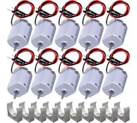 JYUDAUFU 10 Pcs Mini Motor DC 4.5 V 130 Micro Motor 18000 RPM Small Electric Strong Magnetic Black Tail Shell Motor with Bracket, for RC Toy Car/Robot/Mini Fan/DIY/Test/for Arduino