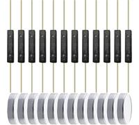 JYUDAUFU 12 Pcs 14A Plastic Reed Switch / 3 × 14 mm Normally Open NO Reed Contact Sensor/Relay Magnetic Induction Switch with Magnet Pieces for Door Window Sensor Alarm