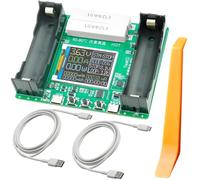 JYUDAUFU 18650 Battery Capacity Tester, LCD Display Internal Resistance Battery Power Detector Module 2 Separate Channel Automatic Charge & Discharge Dual Type-C Interface with Type-c to USB cable