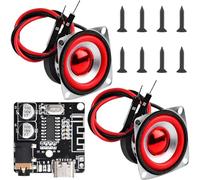 JYUDAUFU 2" 4Ohm 5W DIY Full Range Audio Speaker Micro Stereo Woofer Loudspeaker with Male Dupont Wire for Arduino DIY Replacement, DIY Multimedia Sound Box with VHM-314 Decoder Board (2Pcs)