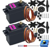 JYUDAUFU 2 Pcs 180° Micro Servo Motor Digital High Speed Motor with Servo Tester, Mini Screwdriver, for RC Toy Car/Robot/Model Aircraft/Intelligent Helicopter/for Arduino/for Raspberry Pi/DIY