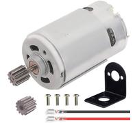 JYUDAUFU 2 Pcs 550 Micro Motor DC 6-12V 20000 RPM Long Shaft Electric Mini/Small Motor with Bracket with Connect Wire, 9T/10T/12T/16T Gear, Gearbox Accessories for Kid Toy Ride Car/Robot/UAV/DIY/Test