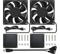 JYUDAUFU 2 Pcs 9225 92mm × 25mm DC 5V USB Brushless Cooling Fan with Dust Filter Net, 4-Port USB Hub Splitter, Ball Bearing Fan Replacement for 3D Printer Electronic Components Cooling DIY PC Case CPU