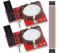 JYUDAUFU 2 Pcs DS1307 I2C RTC for RPI Real Time Clock Module with Battery Cell Precision Memory Timer Module for Raspberry Pi 2/3 Model B B+ for DIY, Test, with 20-Pin Jumper Wire
