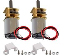 JYUDAUFU 2 Pcs GA12-N20 Micro Gear Motor DC 3-12 V 35-140 RPM Slow Speed Full Metal Gearbox Mini Rotary D-Shaft Motor with Welding Wire with Bracket, for Robot/RC Toy Car/Electric Appliance/DC Fan/DIY