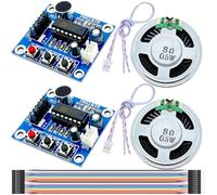 JYUDAUFU 2 pcs ISD1820 Recording Module, Sound Voice Recording Playback Block Sound Recorder Board 3-5V with 20 pin Male & Female Connector + 0.5W Loudspeaker
