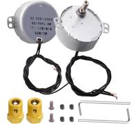 JYUDAUFU 2 Pcs TYC50 Synchronous Motor 15-18RPM AC220~240V 50/60Hz 4W CW/CCW Rotary Gear Permanent Magnet Motor with 7mm Flexible Coupling Connector, for Microwave Turntable/Heater/DIY/Cup Turner