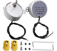 JYUDAUFU 2 Pcs TYC50 Synchronous Motor 2.5-3RPM AC 220~240V 50/60Hz 4W CW/CCW Rotary Gear Permanent Magnet Motor with 7mm Flexible Coupling Connector, for Microwave Turntable/Heater/DIY/Cup Turner