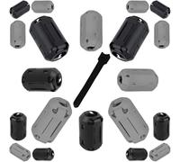 JYUDAUFU 20PCS Clip-on Ferrite Ring Core, Black & Gray RFI EMI Noise Suppressor Cable Clip, 3.5mm 5mm 7mm 9mm 13mm Inner Diameter Filter for USB Date/Audio/Video Cable with Adhesive Cable Tie