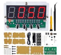 JYUDAUFU 4-Digit LED DIY Digital Clock kit, TJ-56-619 LED Electronic Alarm Clock Soldering Practice Kits with SCM PCB Board and Alarm Function for Soldering Practice Learning for Home School Office