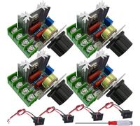 JYUDAUFU 4 Pcs 2000W Electronic Motor Speed Controller AC 50~220V Output 25A Adjustable Voltage Regulator Module LED Dimmer Speed Knob with Switch, Screwdriver, for AC motor/fan/heater